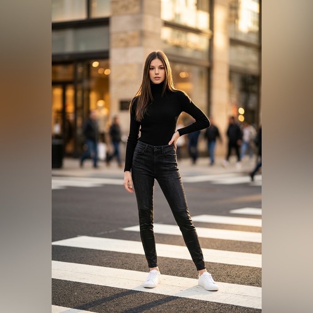 7 For All Mankind Black Skinny Jeans